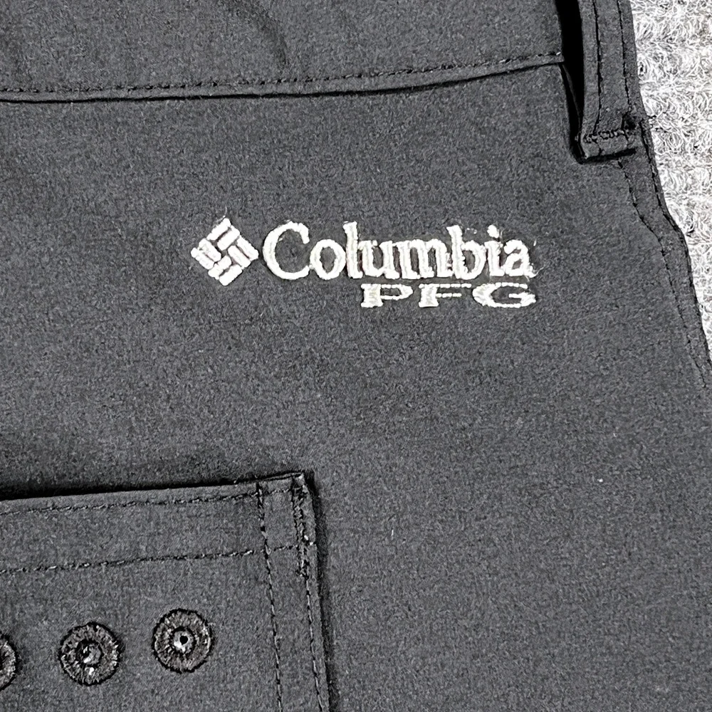 Columbia PFG Performance Fishing Shorts Mens 42 Black Stretch Utility Outdoors